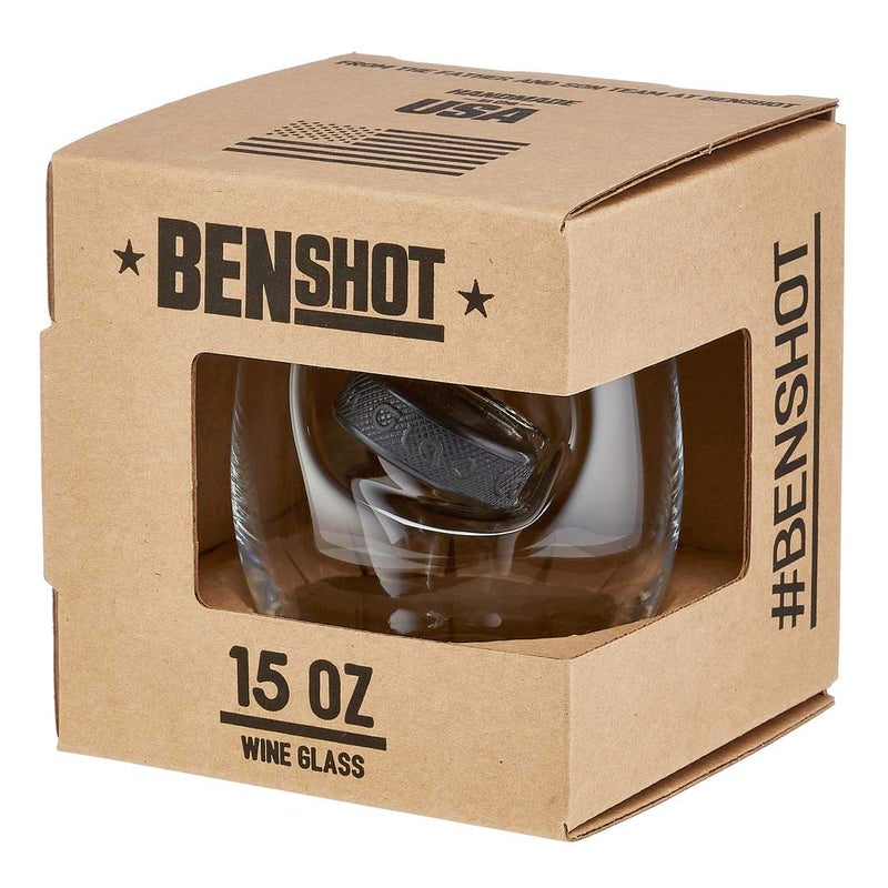 BenShot Hockey Puck Wine Glass - 15oz | Made in the USA - Image 2
